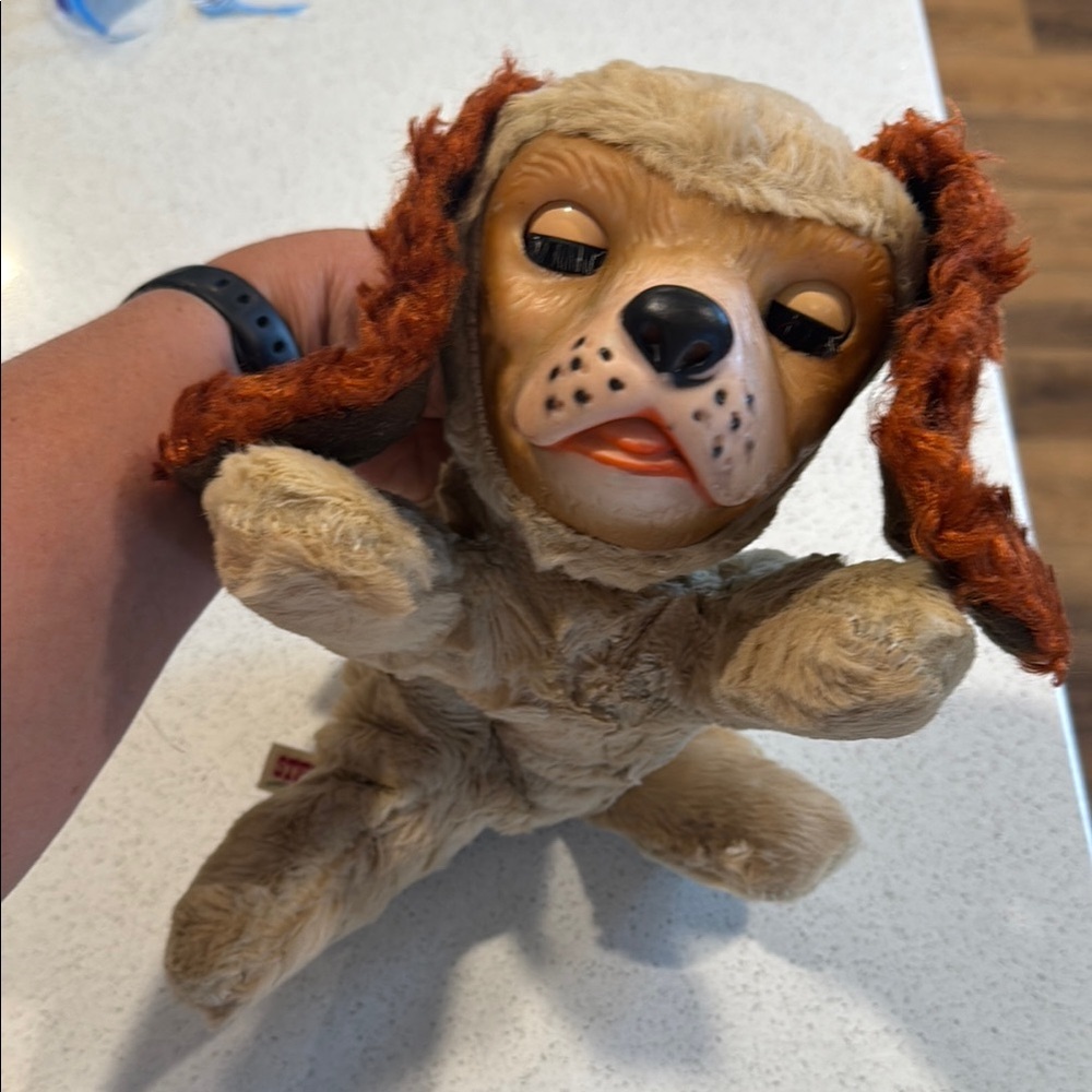 Plush Dog Vintage Stern Rubber Face dog Rare!